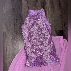 Girls’ pageant fun fashion sequin romper with detachable train